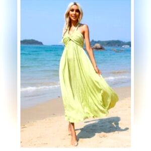 2 for $25!! Boho Halter Neck Backless Maxi Dress